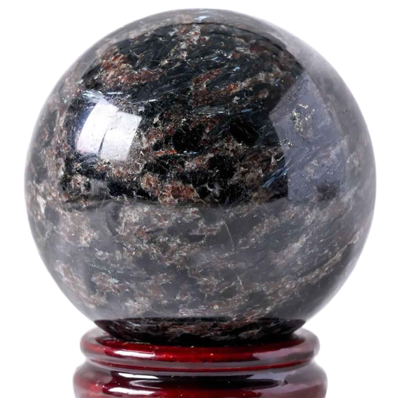 GPDNBIEU Fluorite Crystal Ball, Natural Blue Fireworks Crystal Ball, for Meditation, Scrying Mirror, Feng Shui, Hand-Made(1.97in(5cm))