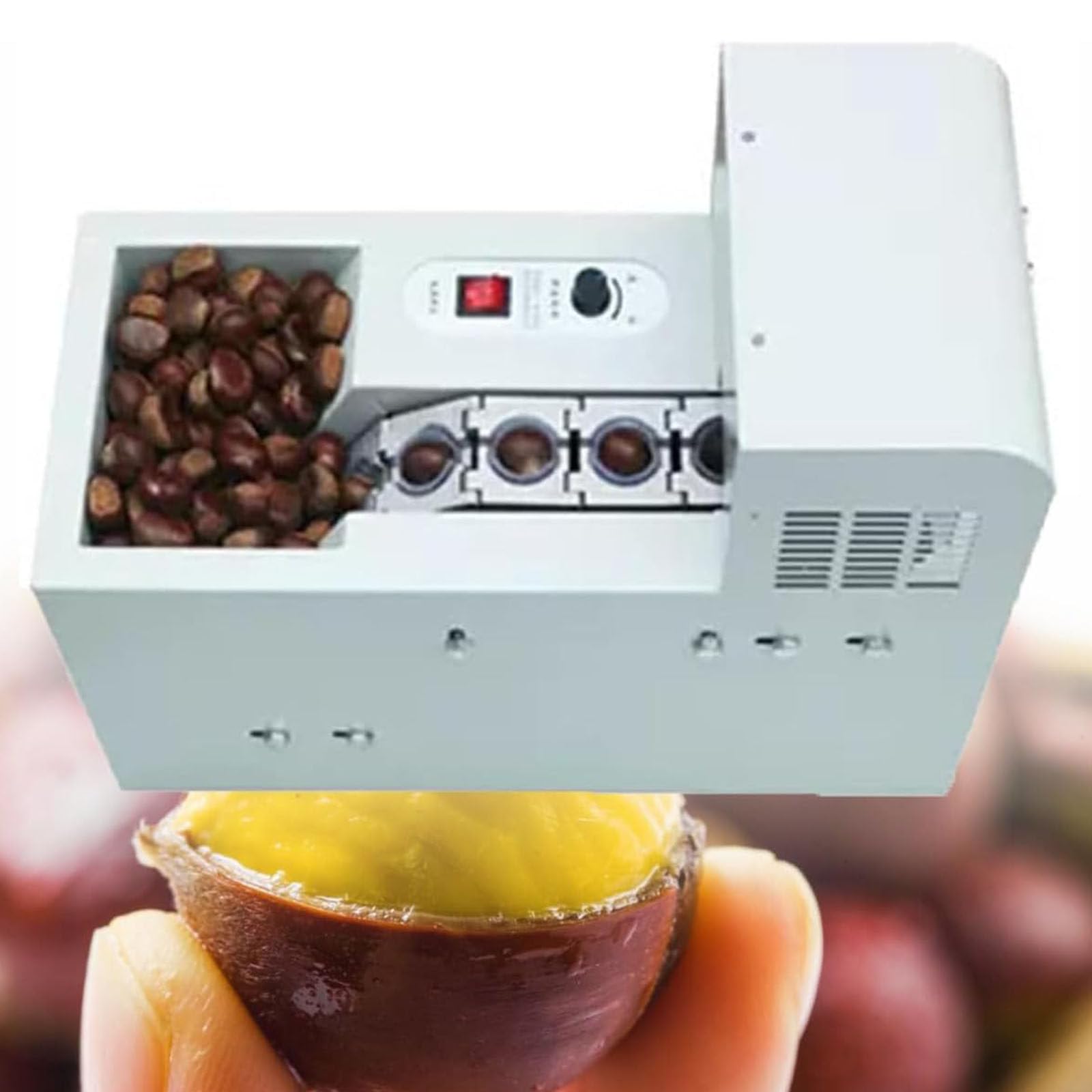 AYCDL Commercial Chestnut Peeling Machine,Chestnut Shelling Machine,Chestnut Shell Opener,Electric Chestnut Cracker Machine,for Chestnuts,Singlechainplate,Doublechainplate,Singlechainplate