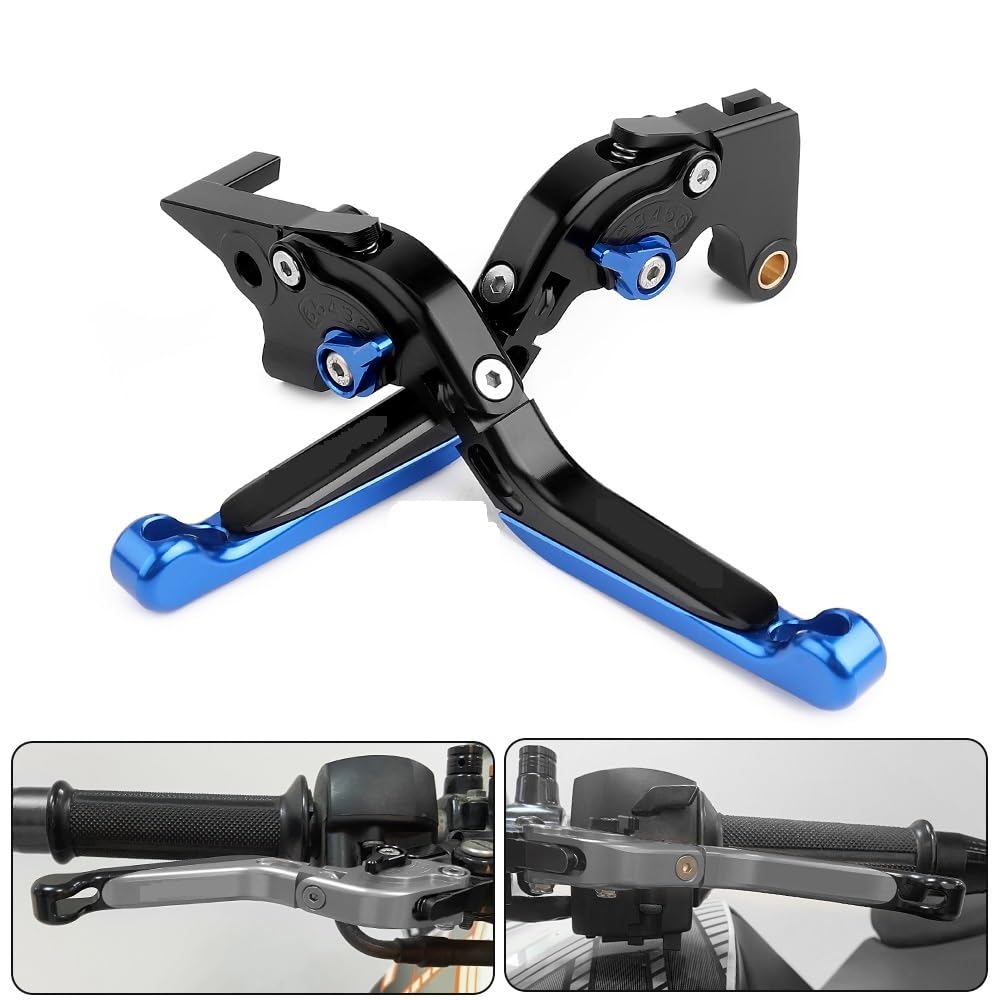 Pasuje do Suzuki GSX S950 GXS-S950 GSXS 950 2021 2022 CNC Dźwignie uchwytu Regulowana składana dźwignia hamulca i sprzęgła Motocykl(Blue Black)