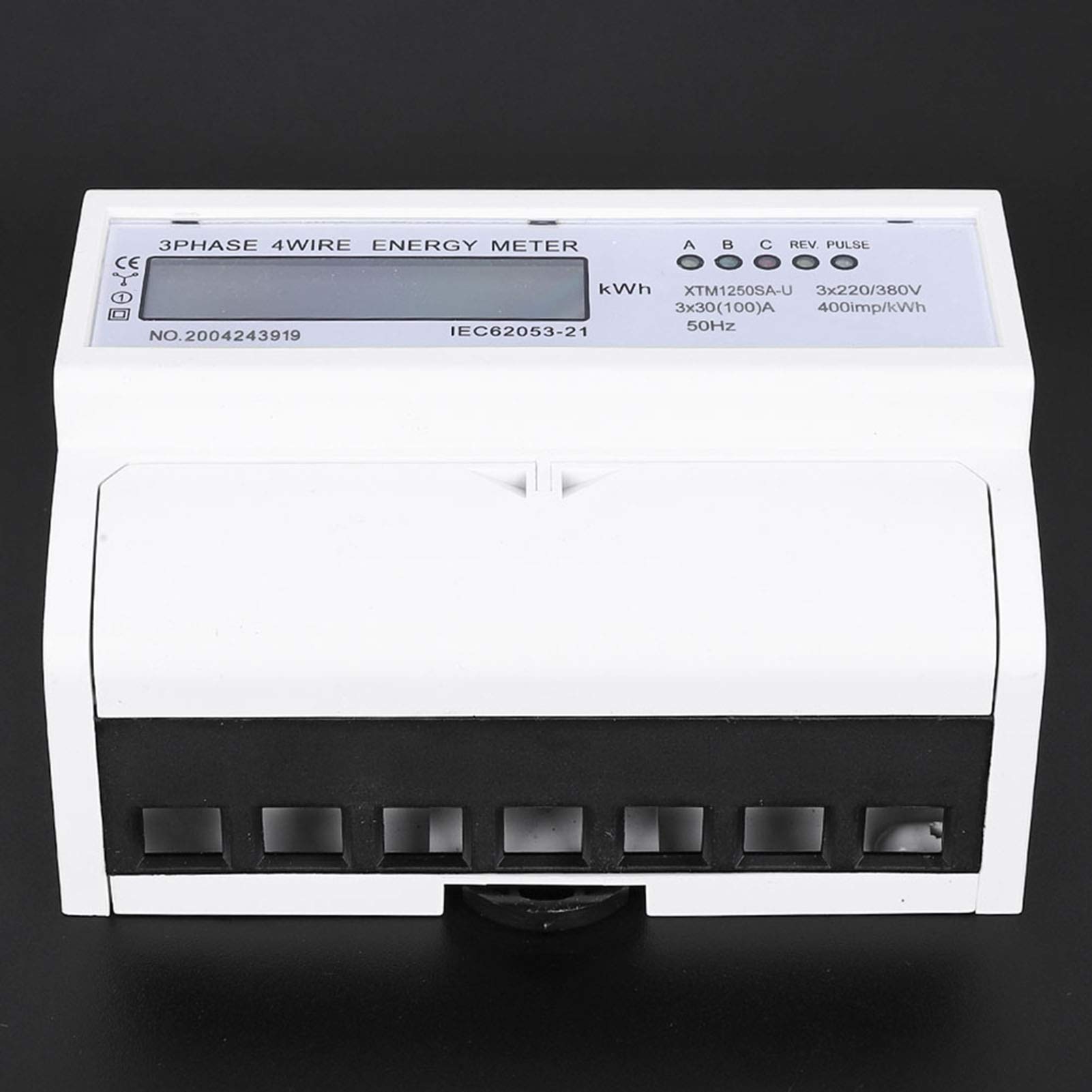 Contatore Elettrico Trifase, Modulo Contatore Elettrico Trifase 12,5 Mm, Misurazione di Tre Componenti a Direzione Singola, per Alimentazione 3x220 V/380 V, Tester di Tensione