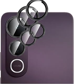 واقي لعدسة الكاميرا بحماية كاملة مزدوجة مع حلقة من المعدن وزجاج متوافق مع موبايل فيفو V50، قطعتين، لون أسود