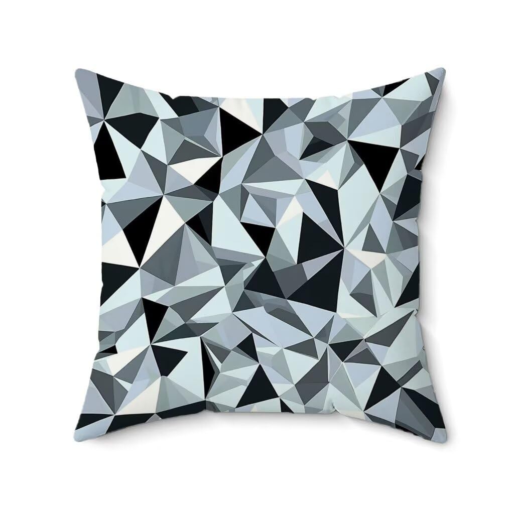 D-1071 poduszka outdoorowa 70 x 70 cm, zestaw 4 sztuk, niebieska, cyjan, poszewka na poduszkę, geometria, wodoodporna, miękka, na sofę, HD, dwustronny nadruk, poduszka dekoracyjna do użytku na