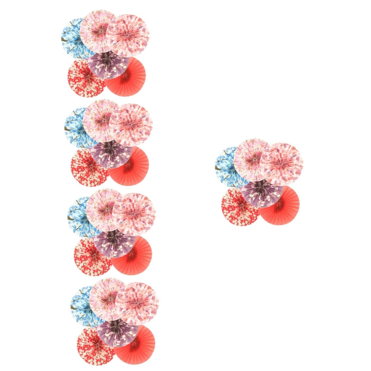 TOPBATHY 30 STK Fächerblume aus japanischem Papier Rotes rotes Partyzubehör Klebeband doppelseitig Double Sided Tape Dekoration Hochzeitsdeko Hochzeitspapier-Fans Papierfans basteln