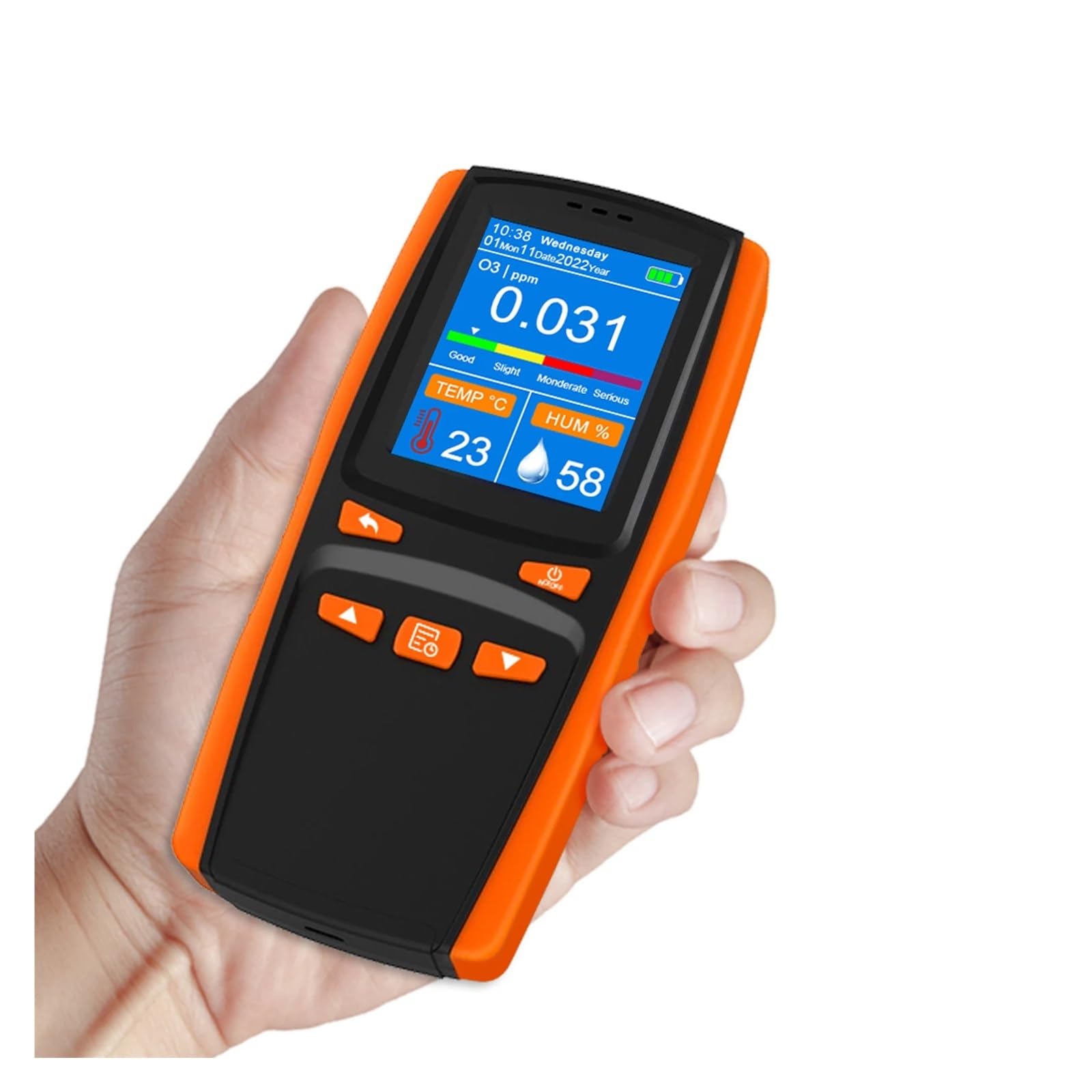 Analyseur de Combustion, Analyseur d'ozone Pollution de la qualité de l'air Moniteur portable portatif Détecteur de gaz d'ozone O3 Capteur intelligent Compteur d'ozone