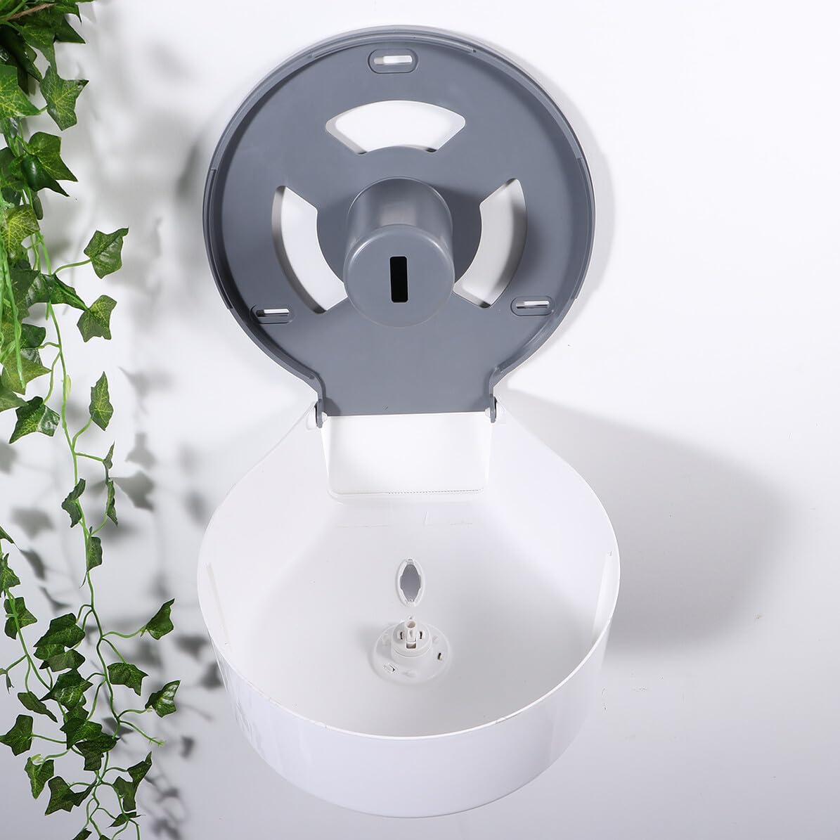 Dispenser Igienica Muro Bianco in Rotondo Carta Abs | Finestra Livello Carta, Dotato di Chiave, per Casa e Toilette, Stile Rotondo, Accessorio da Parete