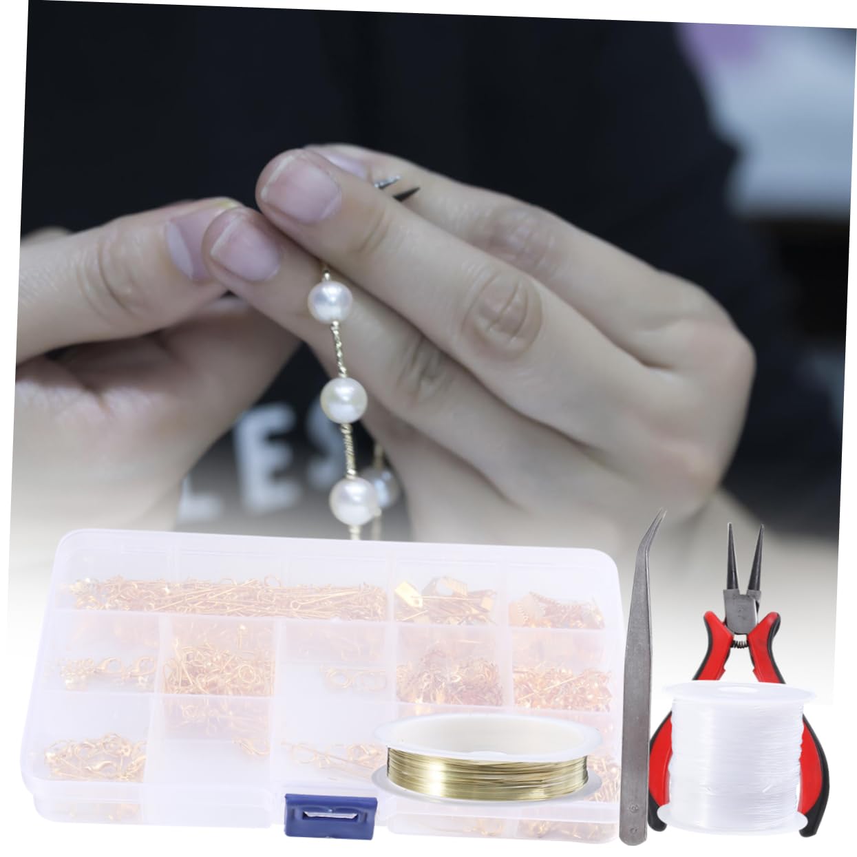 DIYEAH Accessoires Bijoux Création 768 Pièces en Métal, Boîte Or