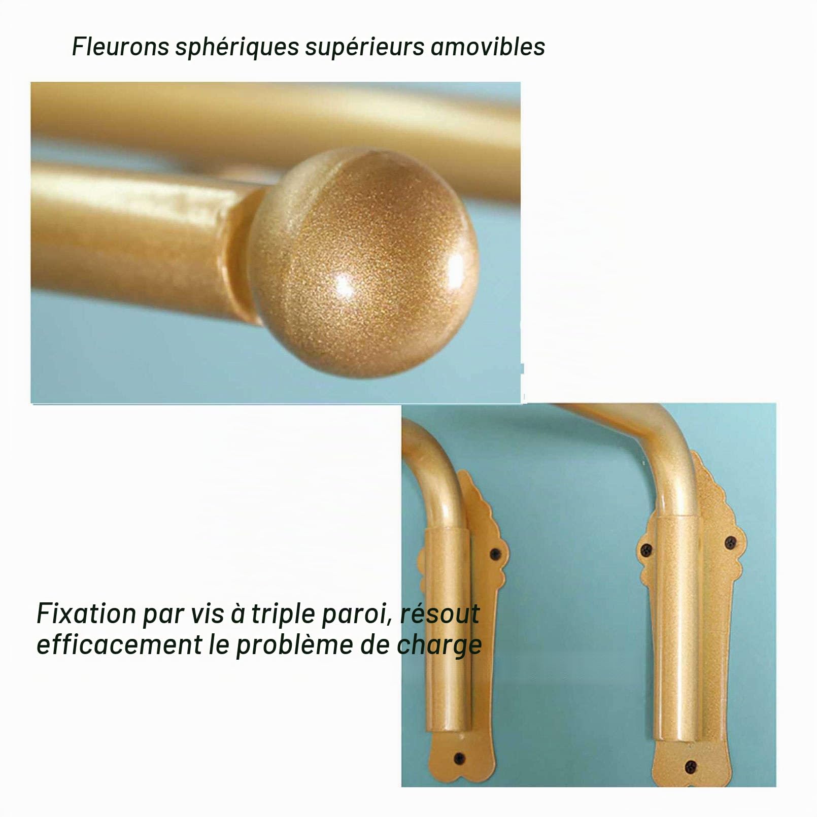 Tringles à Rideaux à Bras pivotant Robustes, présentoir à Rideaux, Tringle à Rideau pour Porte d'entrée, pour Panneaux latéraux, Bras de draperie de fenêtre, Rail de Rideau de Porte