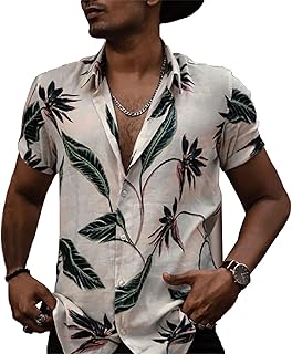 Sponsored Ad - Men's Printed Shirt Casual Fashion Loose Short-Sleeved Shirt Casual Vacation Style
