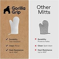 Vista 94 de GORILLA GRIP - Juego de guantes de horno de silicona suave sin BPA, guantes de cocina resistentes al calor e impermeables, forro de algodón grueso