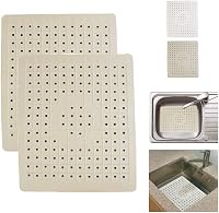 AllTopBargains 2 Pack Kitchen Sink Mats 10x12 - Non-Slip Rubber Drain Protectors, Durable Scratch-Proof Pads
