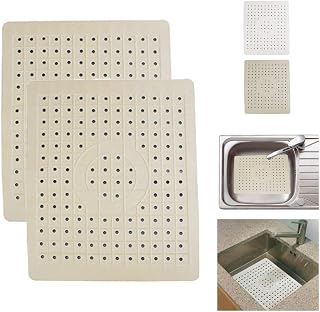 AllTopBargains 2 Pack Kitchen Sink Mats 10x12 - Non-Slip Rubber Drain Protectors, Durable Scratch-Proof Pads
