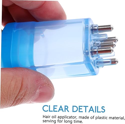 NOLITOY 1Set Scalp Applicator Comb Transparent Hair Oil Applicator with Dropper Cleaning Brush for Hair Scalp Massaging Salon Use