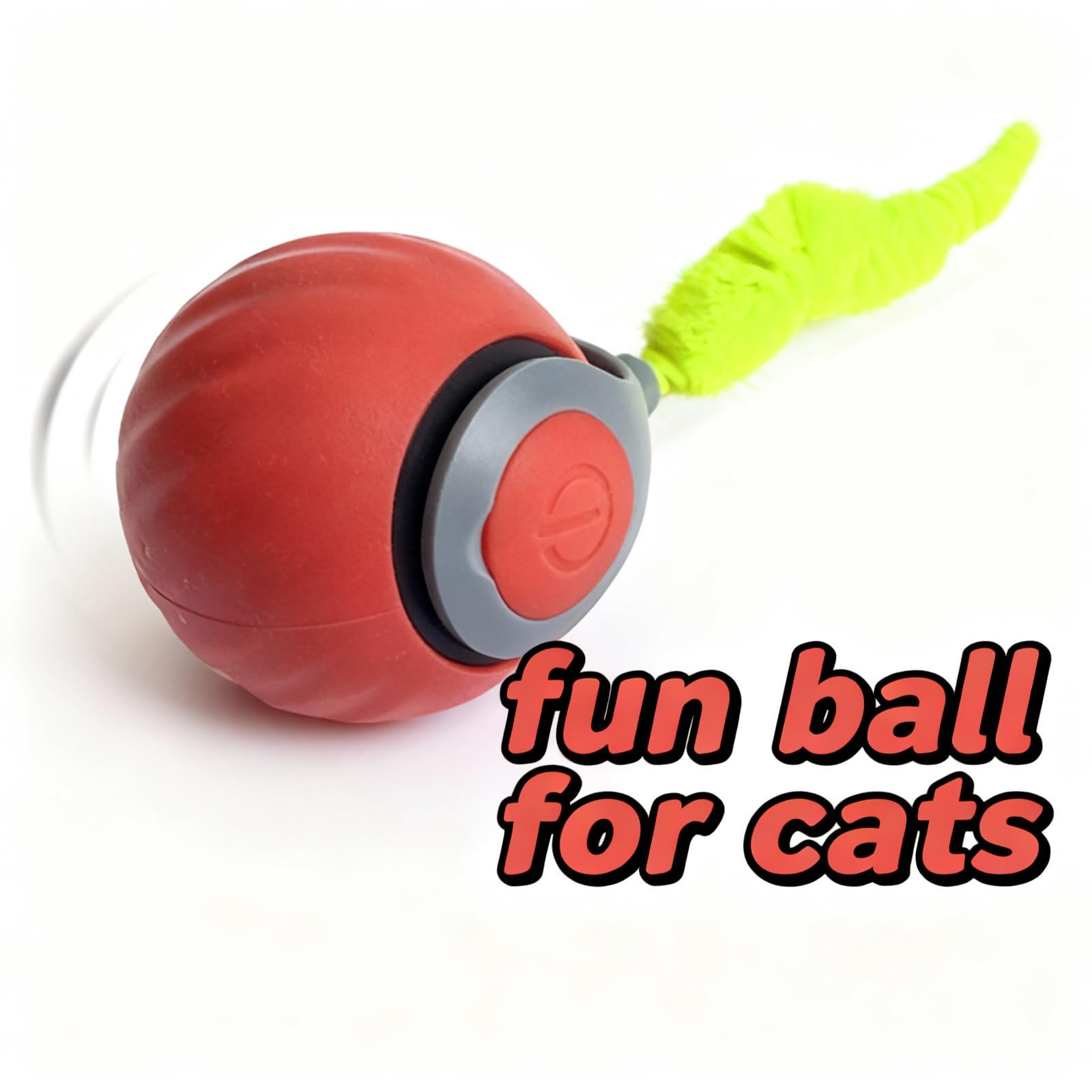 Interaktiver Katzenspielzeug-Ball, bewegungsaktiviert, über USB wiederaufladbar, mit Anti-Kratz-Abdeckung und 2 austauschbaren Schwänzen, lustiges Indoor-Anreicherungsspielzeug für