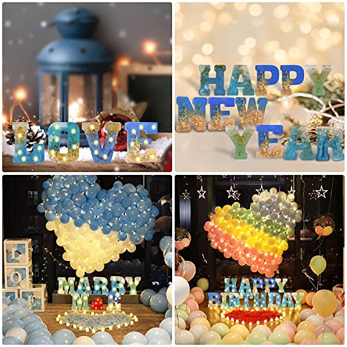 Grande Lettre Résine Moule Silicone avec Socle Lumineux, Un DIY 3D Capital Alphabet Moule Epoxy pour Fête d'anniversaire Décoration (D) - Image 8