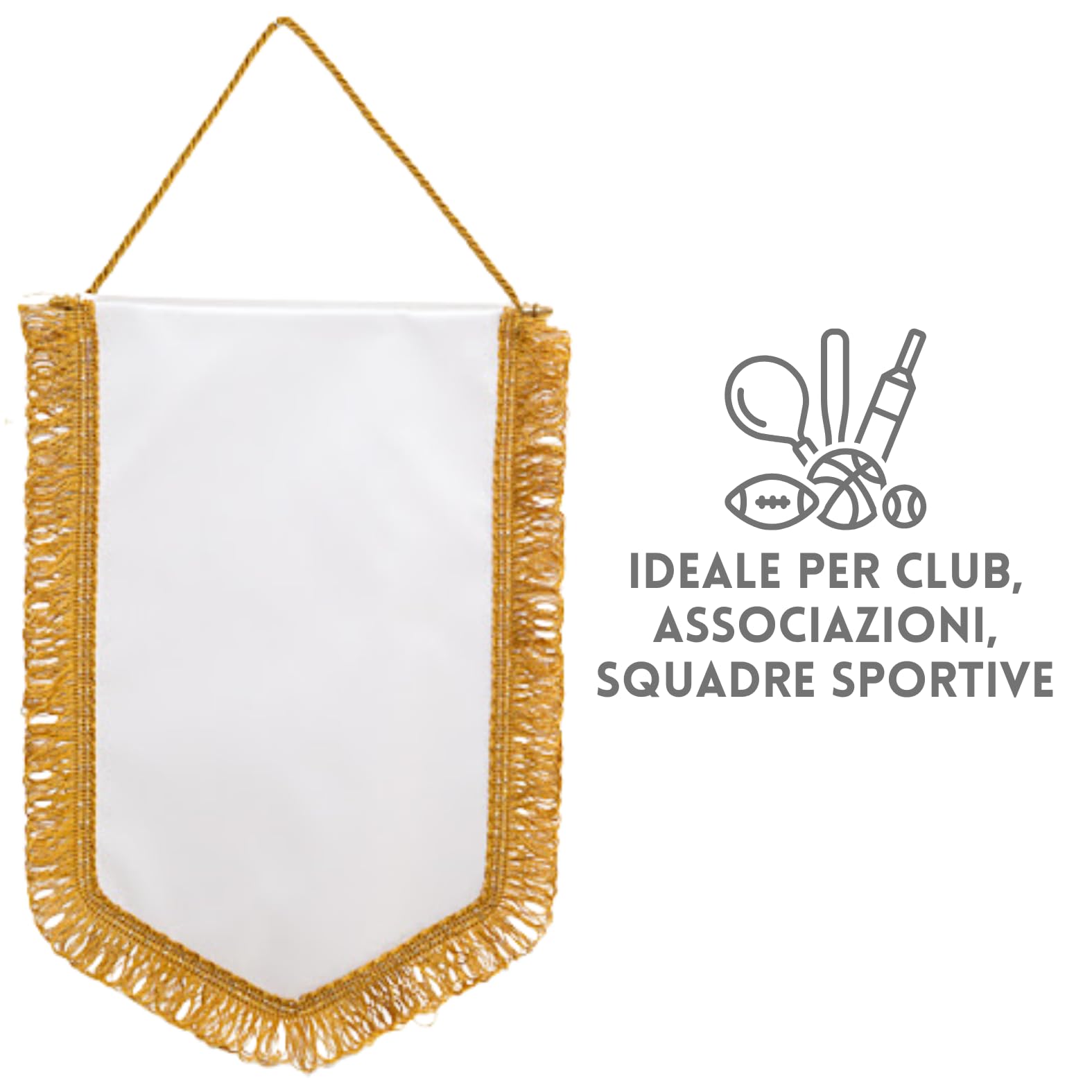 Gagliardetto Personalizzato 26x34 cm Squadre, Eventi, Ricordi - Stampa a Colori Vivaci, Alta qualità | 26.251