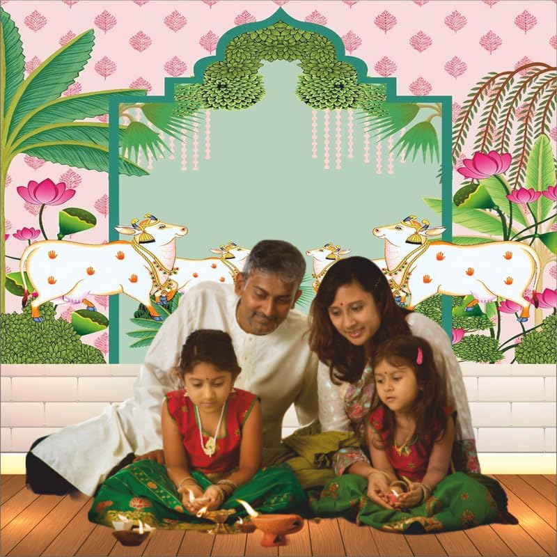 Party Baazaar Green Backdrop with Flowers | Pooja Backdrop Decoration Cloth | Varalakshmi Pooja Backdrop | Backdrop Decoration Cloth for Navaratri, Diwali, Haldi (Pack of 1, Size: 8x5 Feet) (B0CZXRF6Z9) Amazon Price History, Amazon Price Tracker