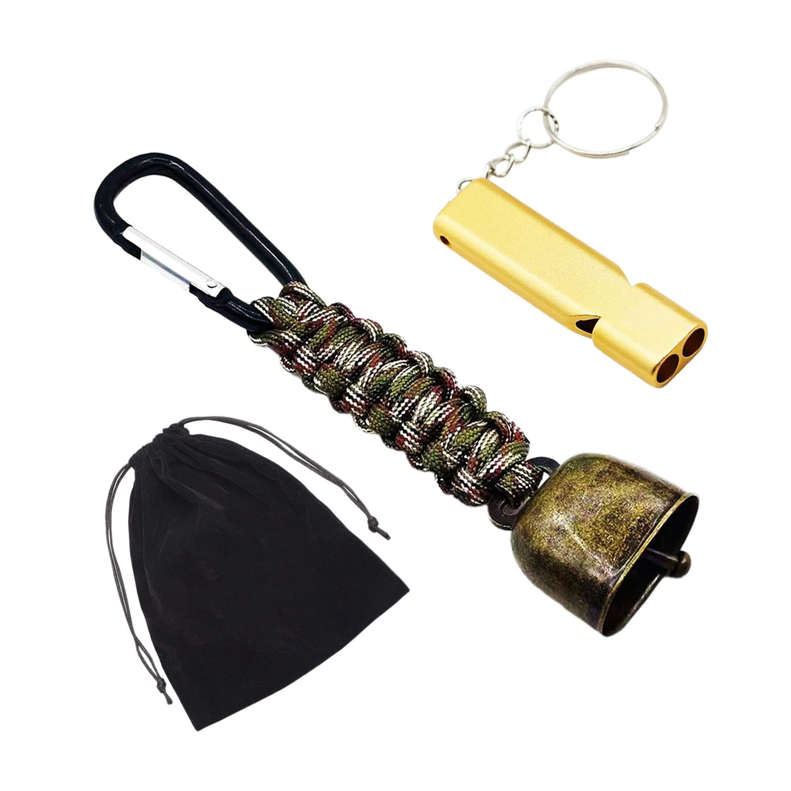 Loud Bear Bell Decoration Multipurpose Keychain for Climbing Camping Fishing|Sporting Goods|Outdoor Sports|Camping & Hiking|Emergency Gear|1Loud Bear Bell 1Emerncy Whistle 1 Stora-image-9