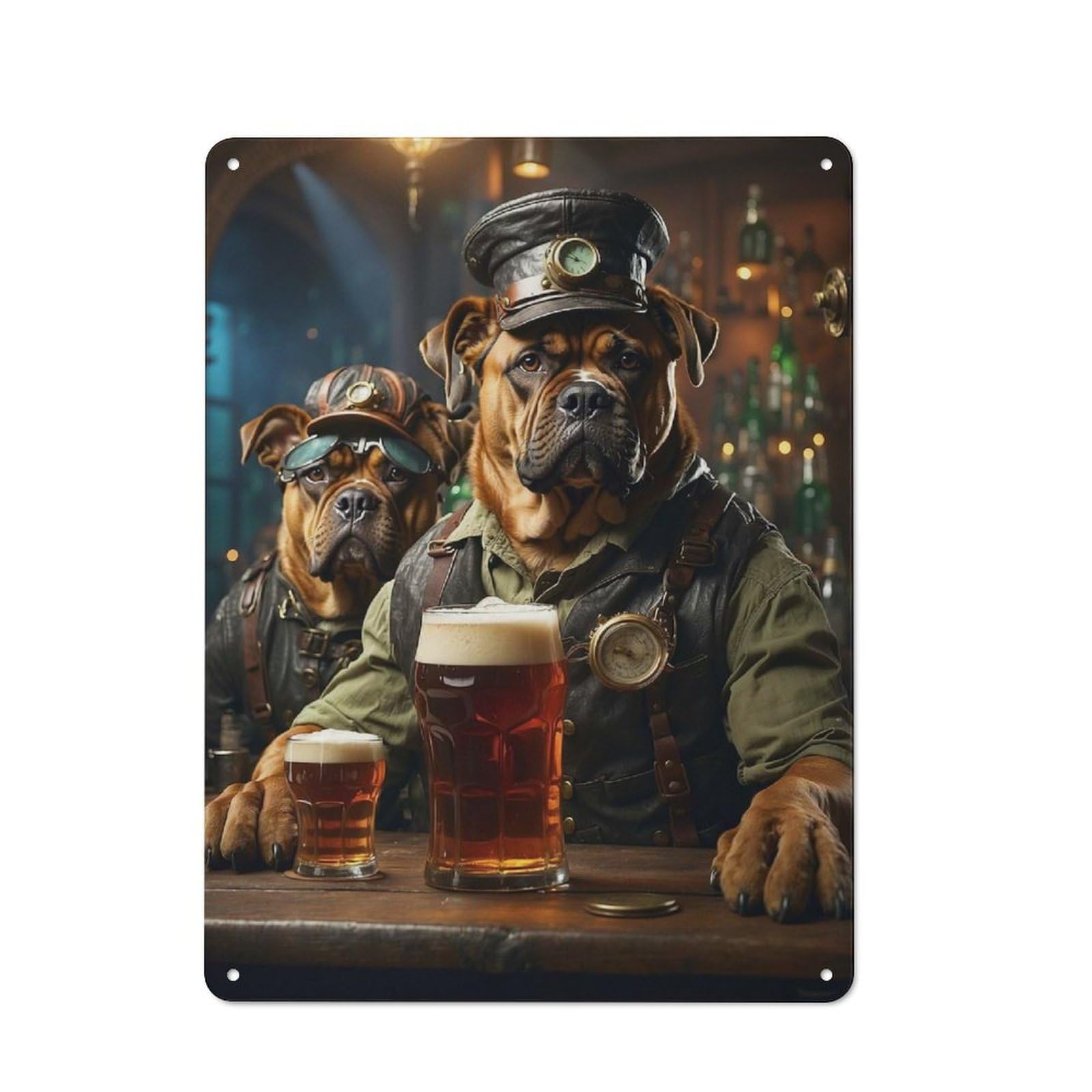 Junmoney Cane Corso Beer Hound Metal Wall Sign 40X30cm Featuring For Home Bar Wall, For Themed Interiors In Home Bars And Entertaining Spaces