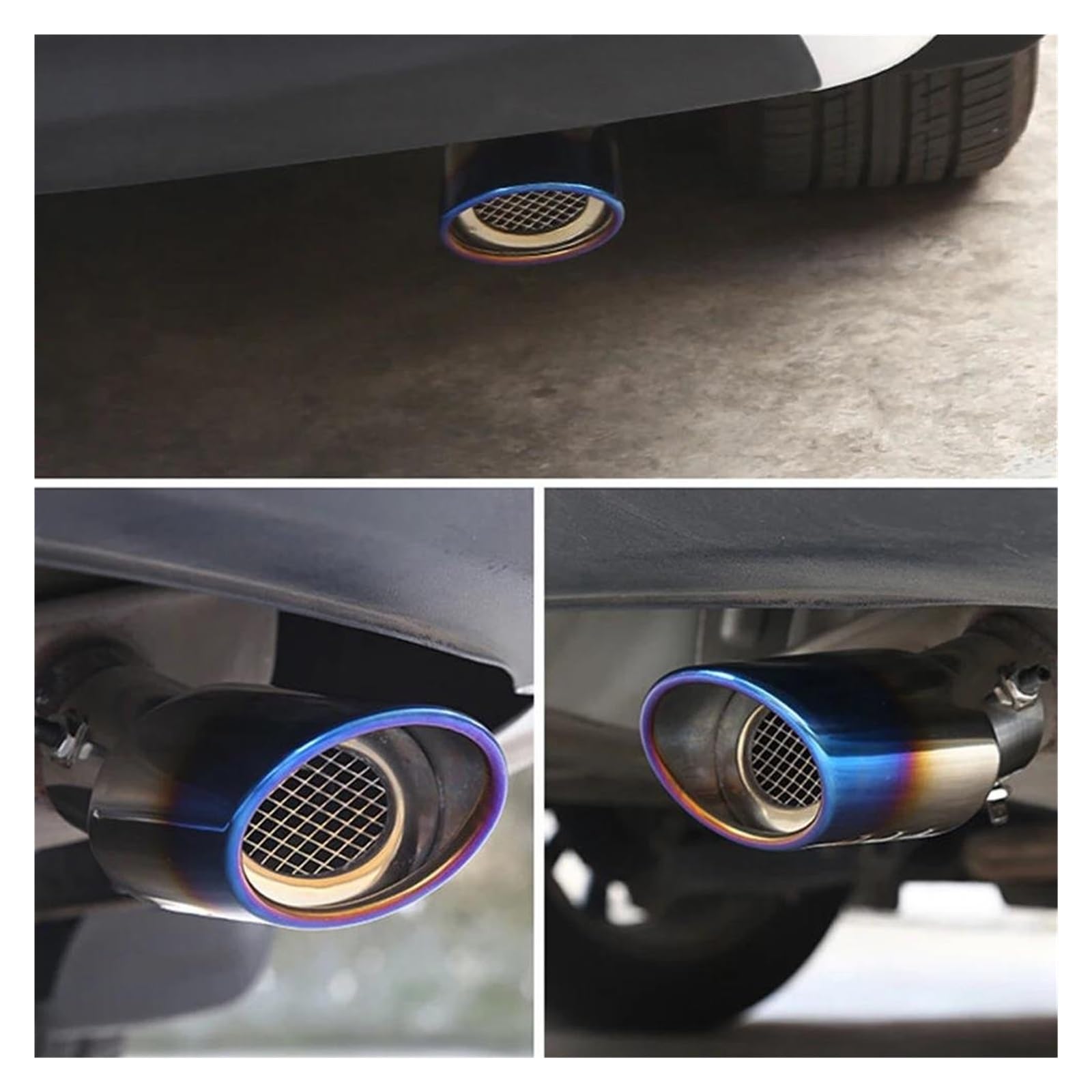 Tubo Flexible Escape Punta Escape Coche Acero Inoxidable 2,5 "63 Mm Tubo Escape Coche Universal Modificación Tubo Cola Garganta Puntas Escape Cromadas Coche Escape