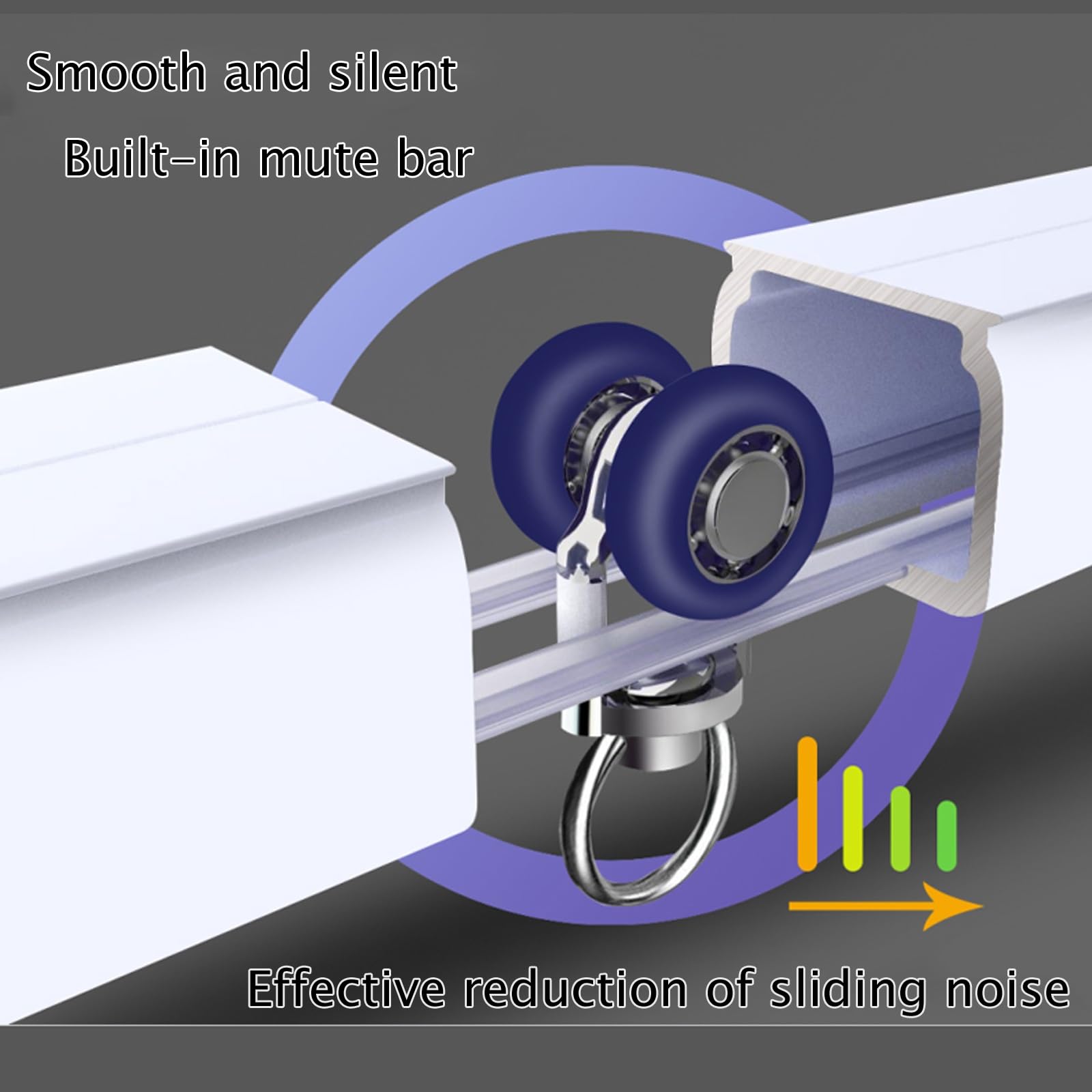 Podwójne Szyny do Zasłon - Aluminiowy Karnisz Sufitowy, System Szyn do Montażu Na Suficie/Ścianie, Cichy Przesuwny, Odporny Na Zużycie, Prosty (C