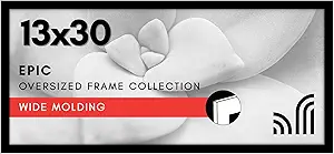 Americanflat 13x30 Picture Frame with Polished Plexiglass - Black Picture Frame - Wide Photo Frames Made of Engineered Wood for Vertical or Horizontal Wall Display - Epic Collection - Black