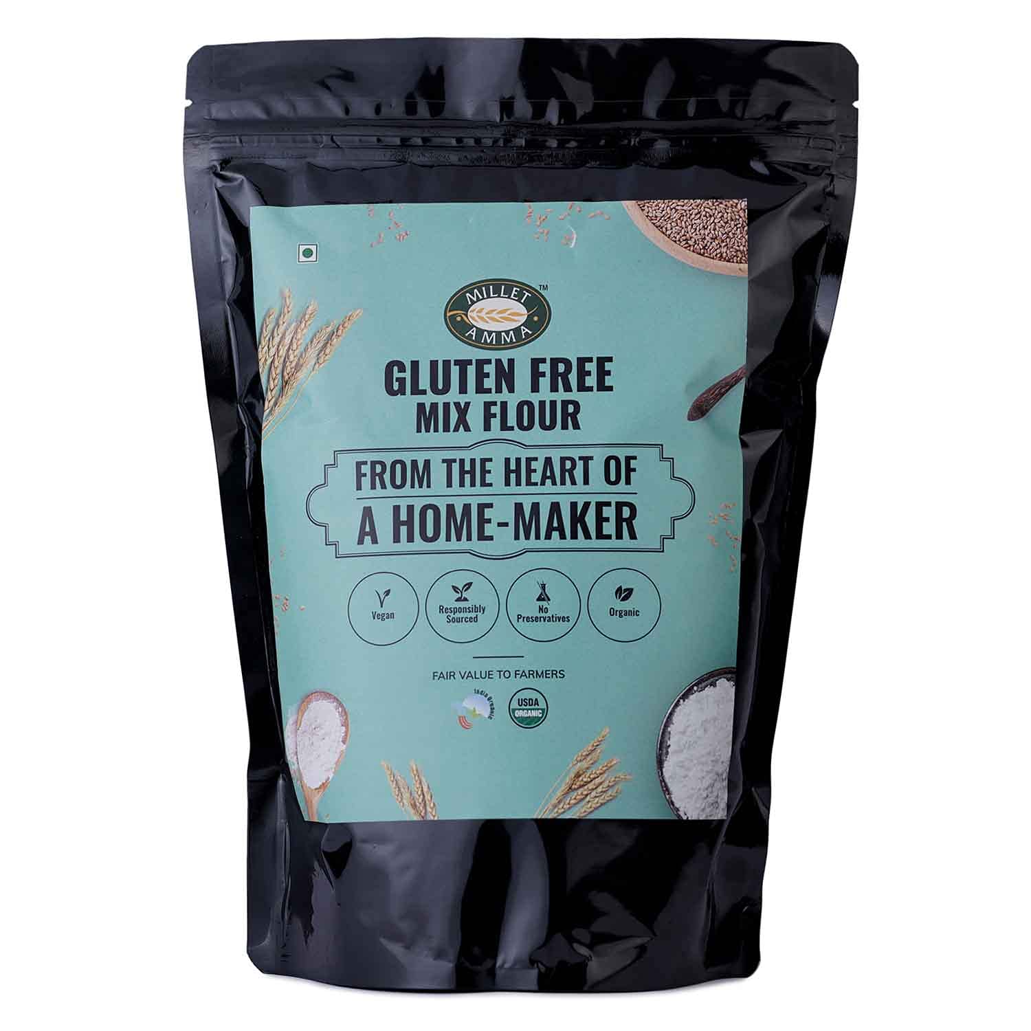 Millet Amma CERTIFIED ORGANIC Gluten Free Flour - 1 Kg Pack | Contains Jowar, Bajra, Ragi and Amaranth | Rich in Fiber, Calcium & Phosphorus | Helps in Weight Management | 100% Preservatives Free | Suitable for Crackers, Rotis, Snacks, Sweets, Parath (B09DW6WXYL) Amazon Price History, Amazon Price Tracker