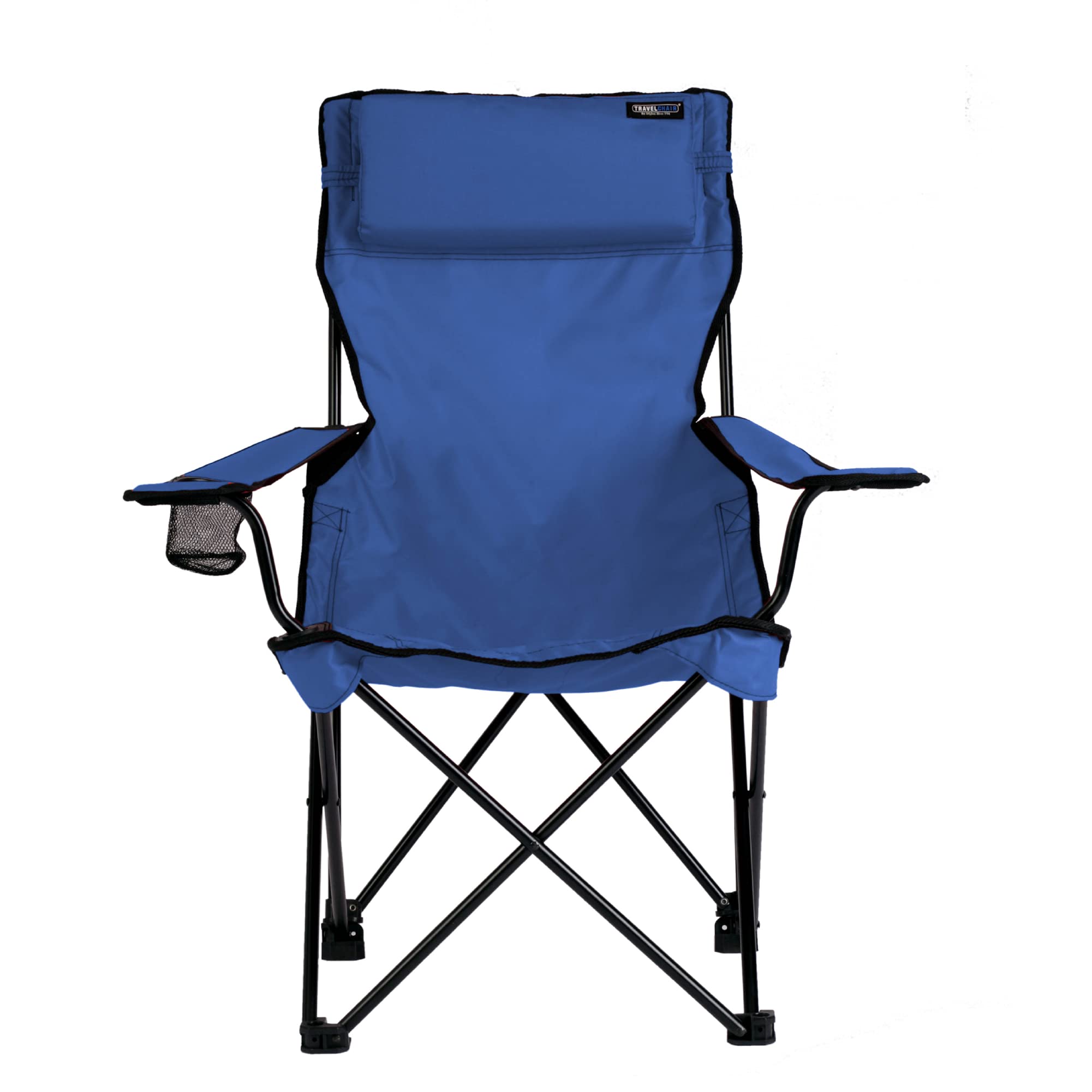 Travel ChairClassic Bubba Chair with Adjustable Pillow, Large Folding Chair for the Outdoors, 300-Pound Capacity, Blue, One Size