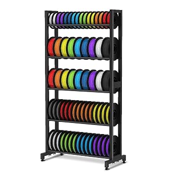 3D Printer Filament Storage Rack, Heavy-Duty 5-Tier Organizer for 3D Printing Spools, Large Capacity Holder for 3D Printing Rolls