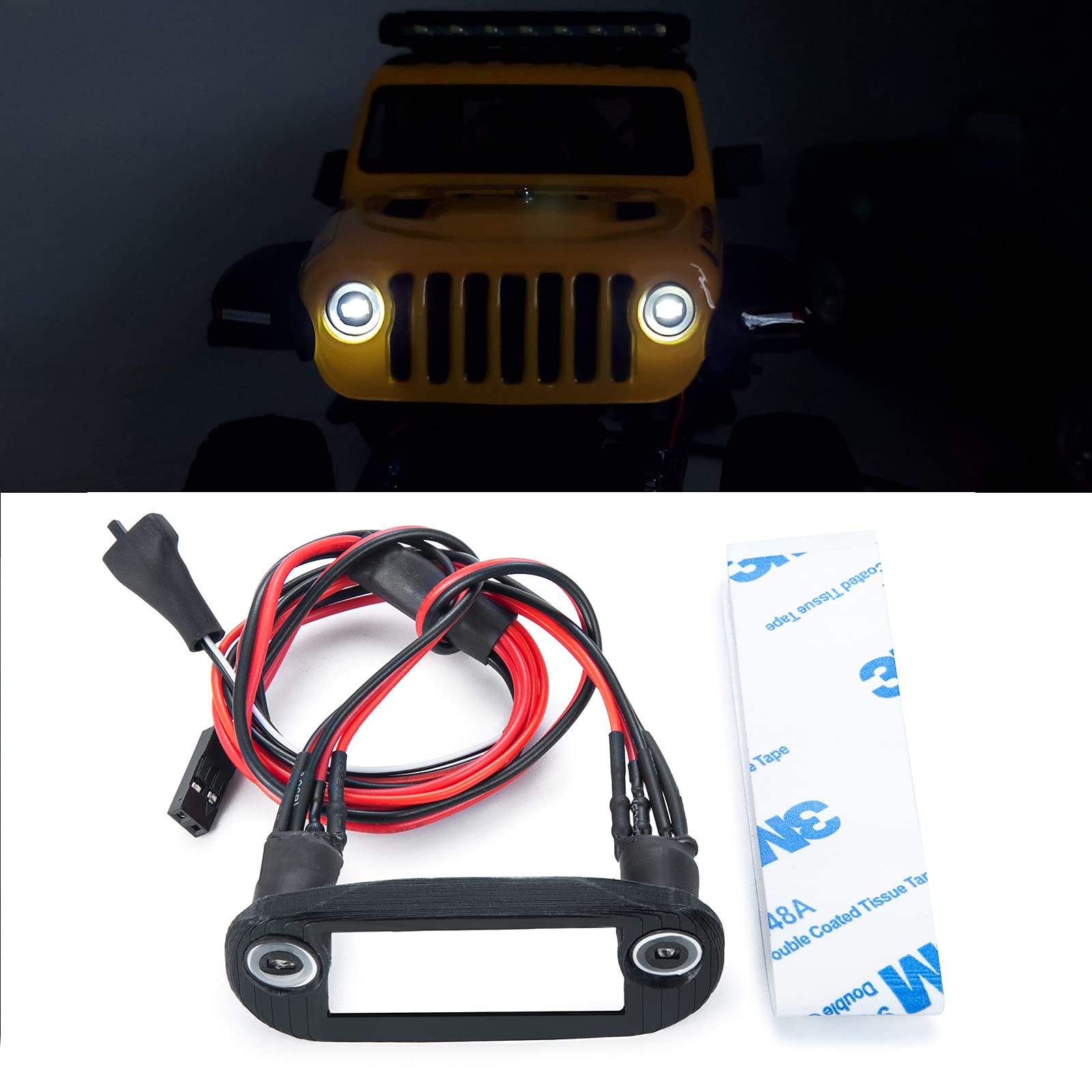 Faros LED De Actualización Para Crawler SCX24 1:24 - Luz Frontal Axial, Fácil Instalación