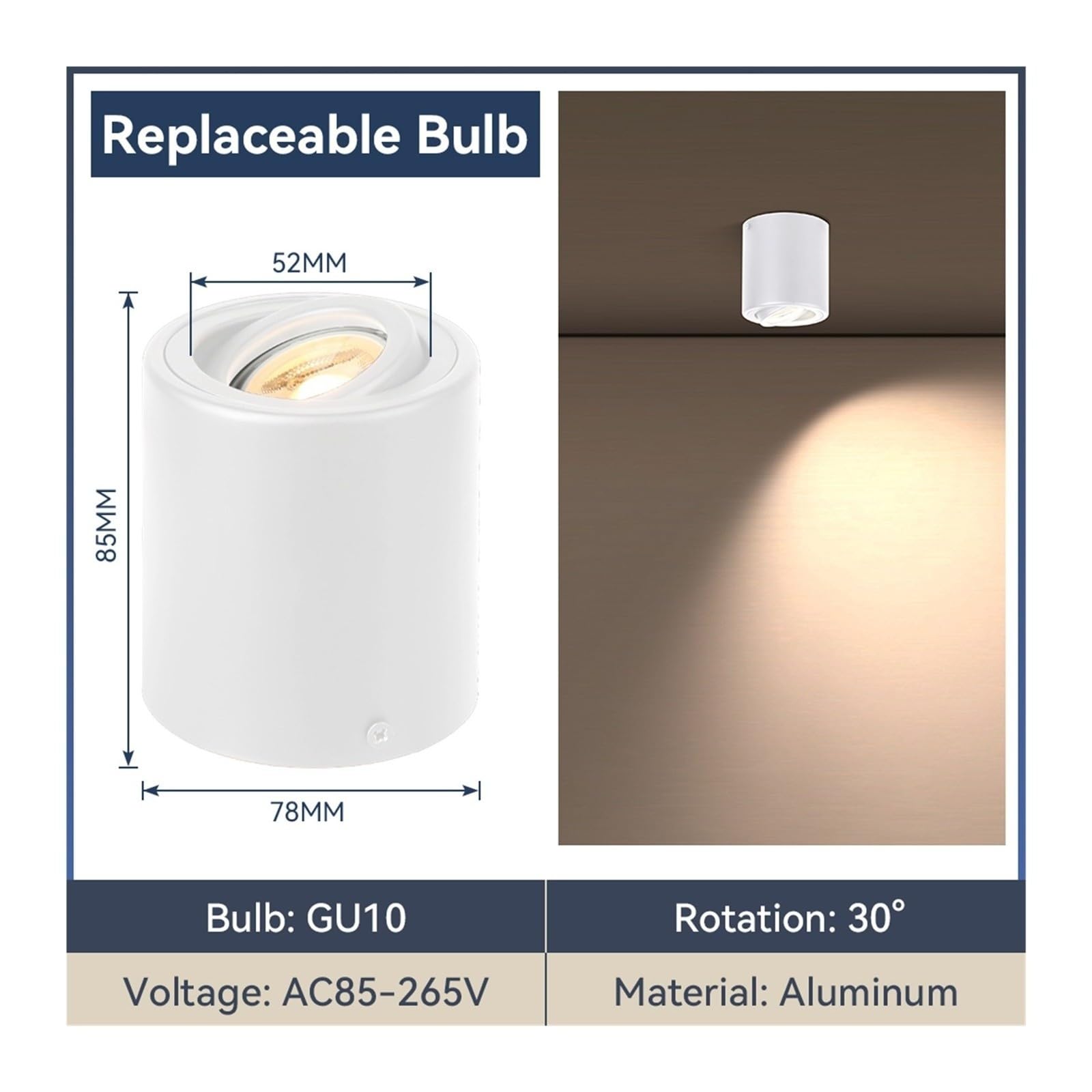 Wymiana reflektora downlight LED oświetlenie sufitowe żarówki