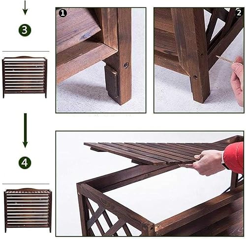 Miniatura 9 de exproyzk Panel de valla de privacidad para aire acondicionado exterior, caja de basura, esgrima de madera para patio trasero, estante de flores