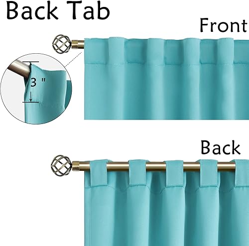 Miniatura 3 de BGment Cortinas opacas con bolsillo para barra y pestaña trasera para dormitorio, cortinas de oscurecimiento de habitación con aislamiento térmico