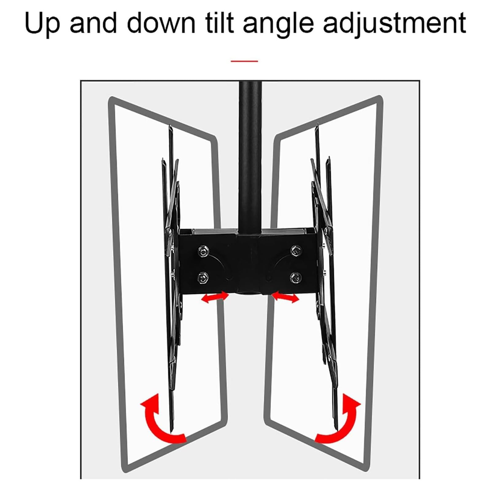 Soporte de techo de doble cara para TV, soporte telescópico para TV, soporte de pared ajustable para televisores de pantalla plana de 32 a 65 pulgadas, se adapta a techos planos y abovedados, espacio