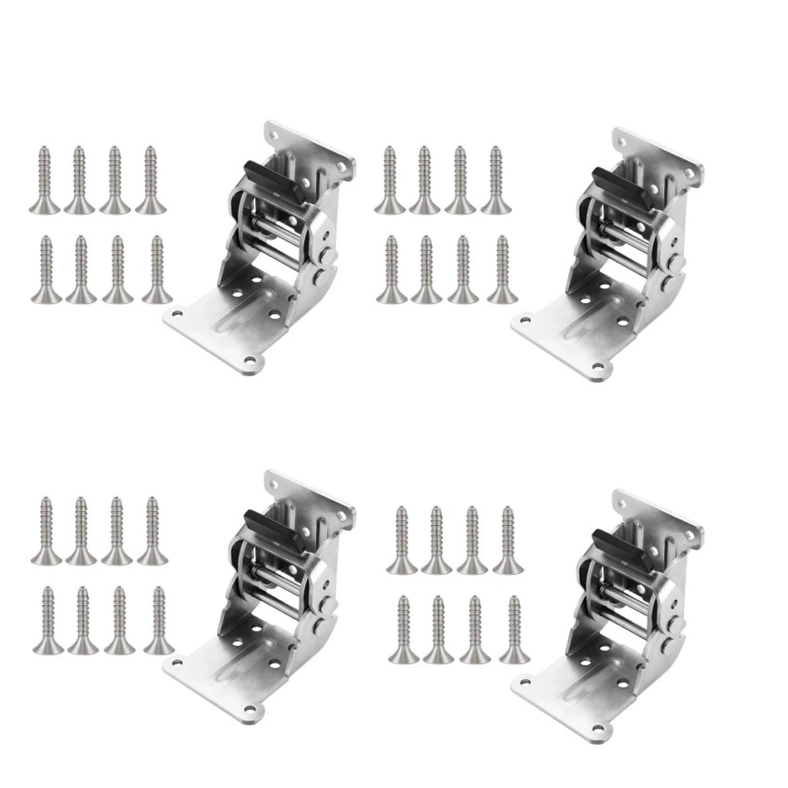 Cbtyacvlp Silver With Screw 4 Pack Thickened Heavy Duty Foldable Bracket 0 90 180 Degree Self-Locking Hinge For Table Legs Furniture Bed Stool(Silver With Screw)