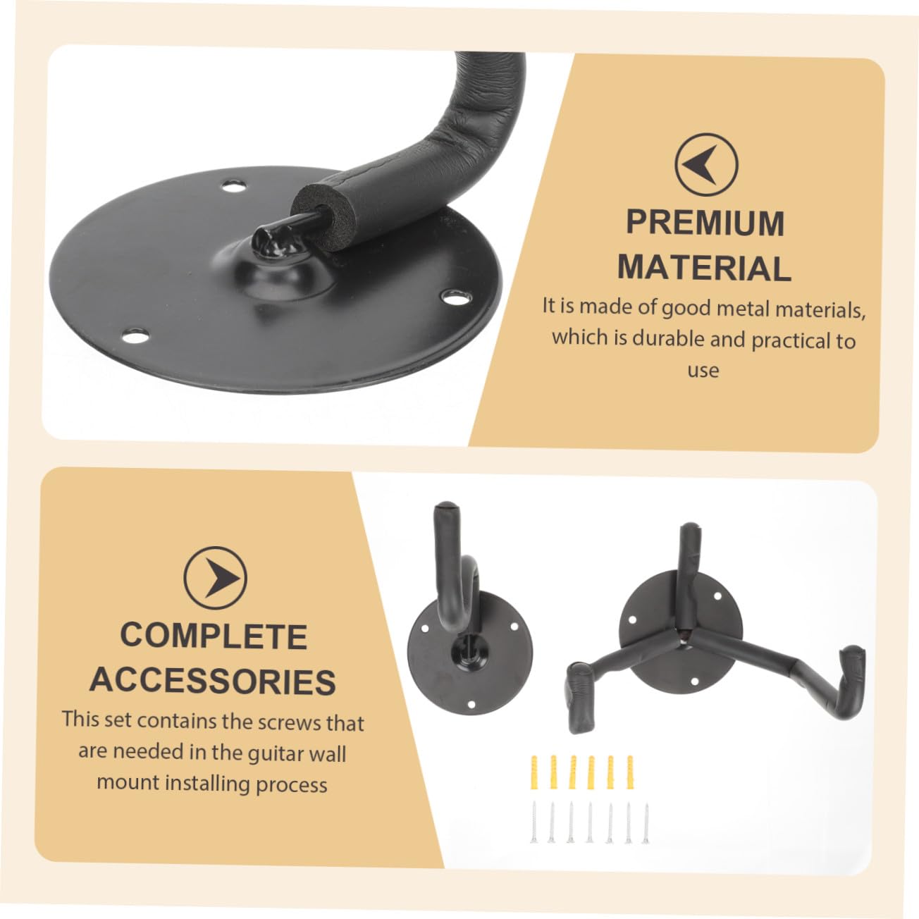 Gatuida Gitarren Wandhalterung Metall Horizontale Wandmontage Stabiler Gitarren Wandhaken Installieren Vielseitig für Bass Ukulele Violine Erhu Elegantes Design für Musikliebhaber
