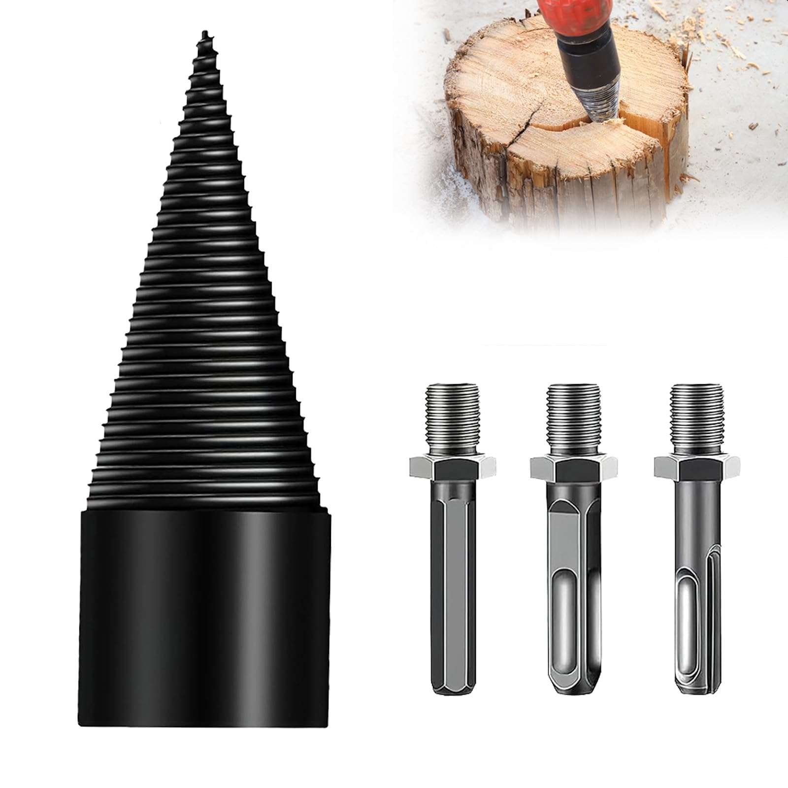 Wood Splitter Drill Bit, Easy Split Drill Bit Wood Splitter, Sherem Easysplit Drill Bit, Wood Splitting Drill Bit, Firewood Drill Bit Wood Splitter (42MM)