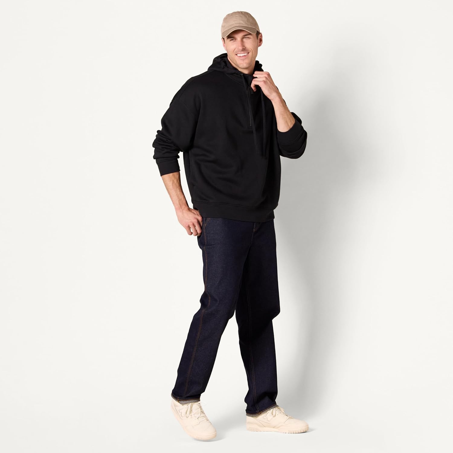 Amazon Essentials Men's Quarter-Zip Oversized-Fit Hoodie Sweatshirt - Image 7