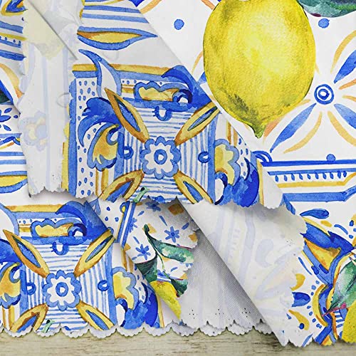 Yibeas Watercolor Lemon Ornament Cloth Napkins Dinner Table Napkins Fruit Hand Drawn Yellow And Blue Print Texture Summer Washable Reusable Napkins Set Of 4 Home Holiday Party Wedding #TOP7