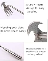 Vista 4 de Nebulix Herramienta de deshierbe, herramientas de jardín, extractor de malezas, herramienta de extracción de malezas, mango desmontable de acero