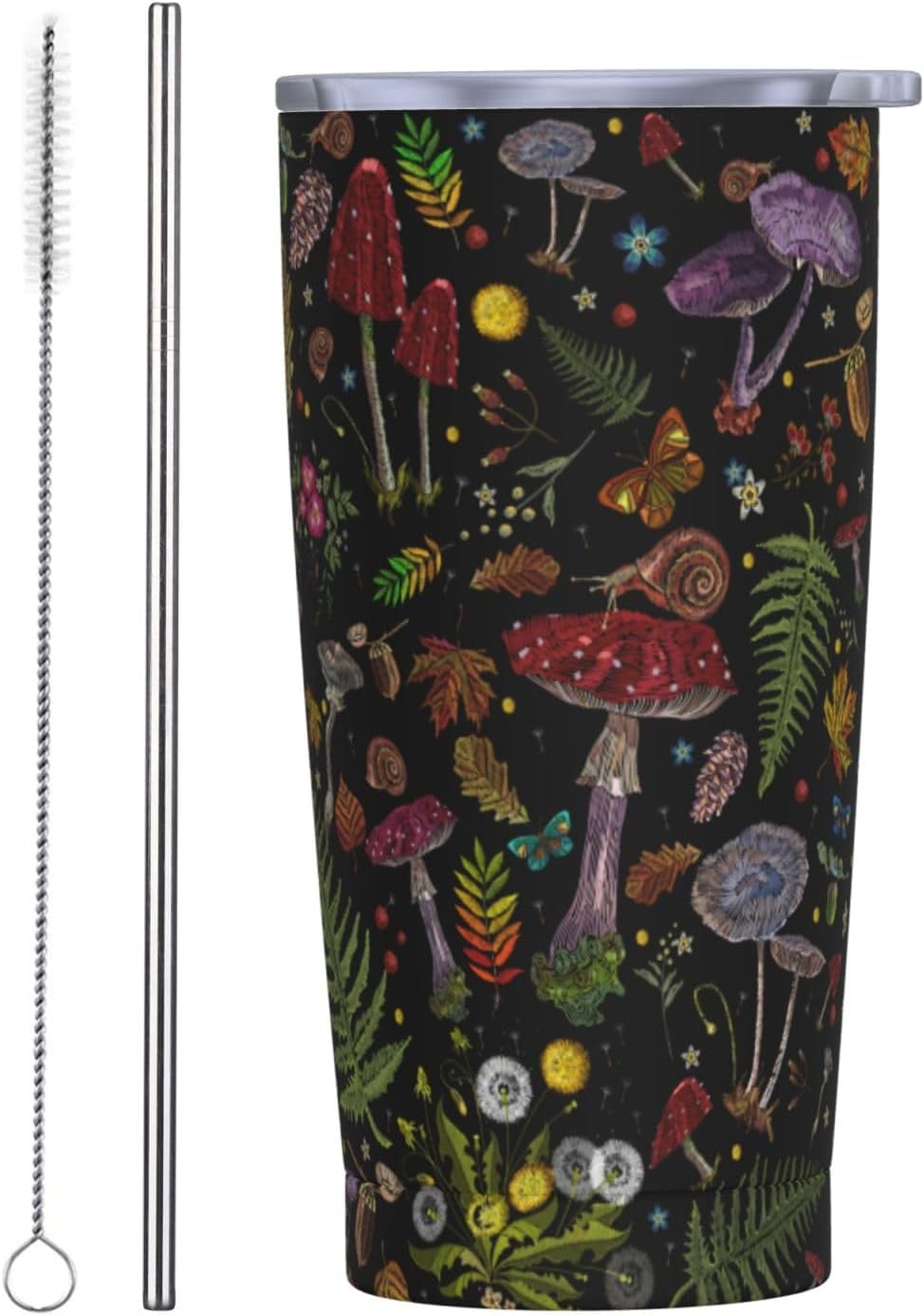 Mushroom Tumbler, Mushroom Gifts for Women, Mushroom Coffee Cup 20 Oz Travel Mug Water Bottle, Mushroom Themed Gifts for Mushroom Lovers, Stainless Steel Mushroom Accessories Stuff Thing - Image 2