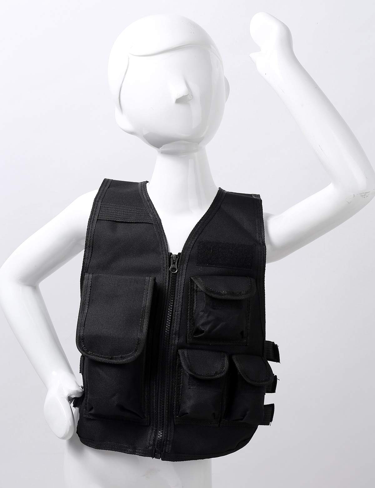 Gilet Tattico Camuffamento Bambino Giacca Mimetica Multi Tasche CS Pesca Allenamento Esercito Combattimento Giubbotto Giochi Aperto