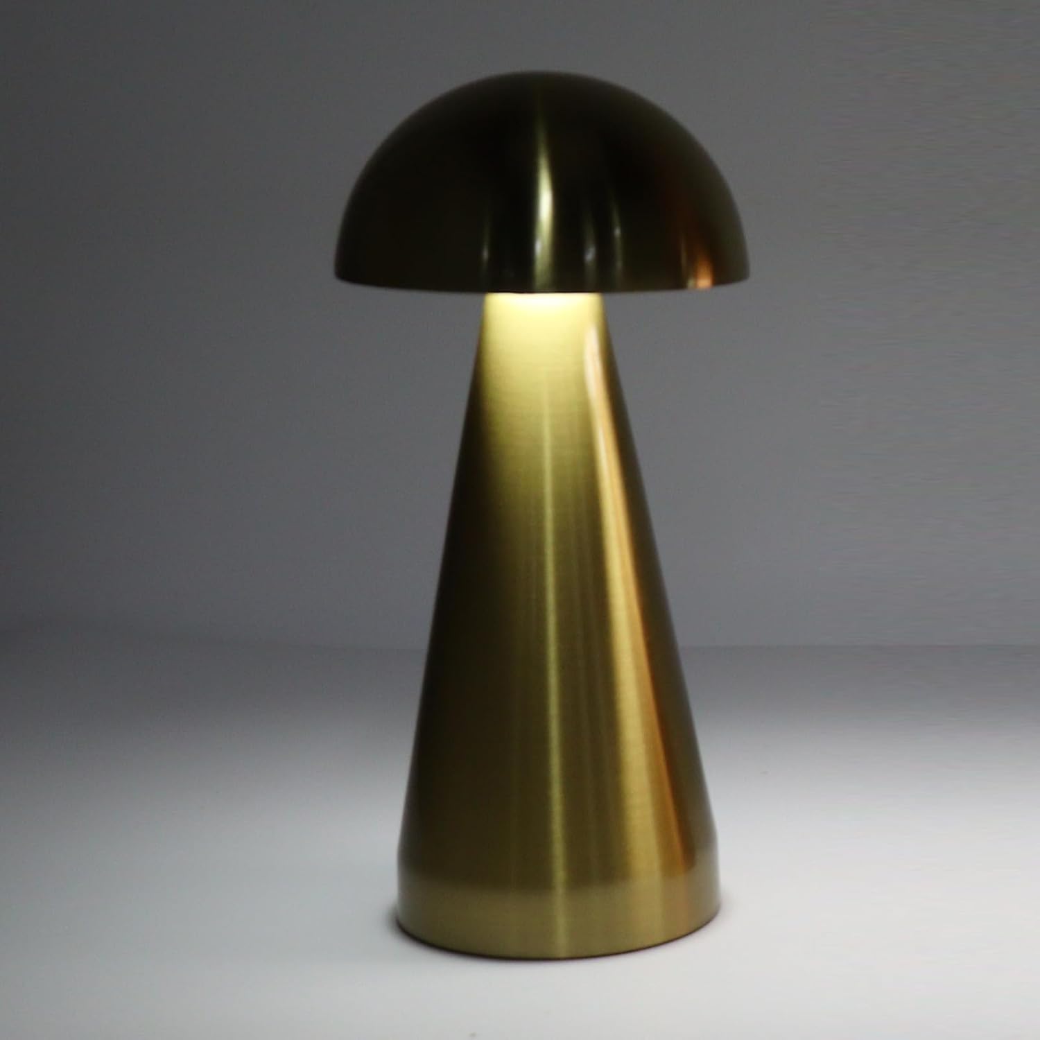 Dpofirs LED Nightstand Lamp, USB Rechargeable Iron Mushroom Shape Table Lamp for Living Room