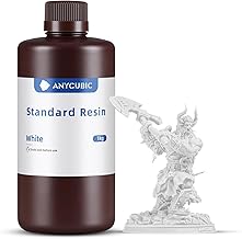 ANYCUBIC Resina Stampante 3D, Resine Standard Fotopolimerizzante UV 405 nm con Alta Precisione, Eccellente Fluidità e Solidificare Rapida per stampanti 3D 4K/8K LCD/DLP/SLA (Bianco, 1kg)