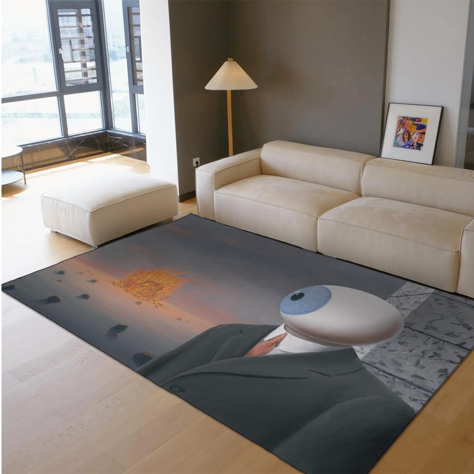 Tapis rétro eye surréaliste 60x120 cm lavable pour salon et chambre