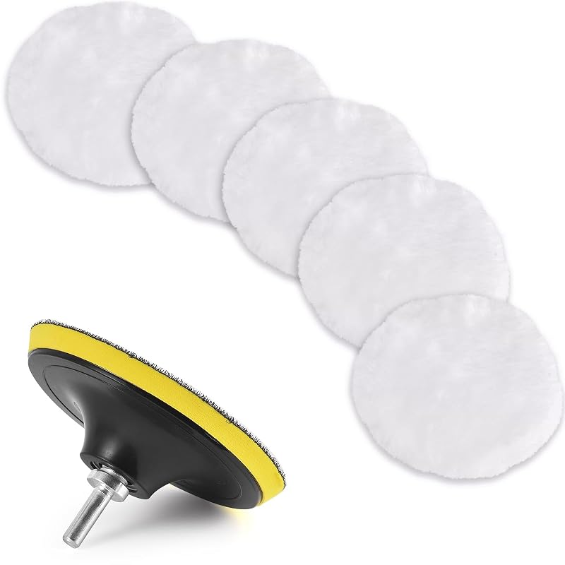 Kit de Boinas de Lã para Polimento Automotivo Kshineni com Adaptador M10, 7 Peças de 7,6 cm