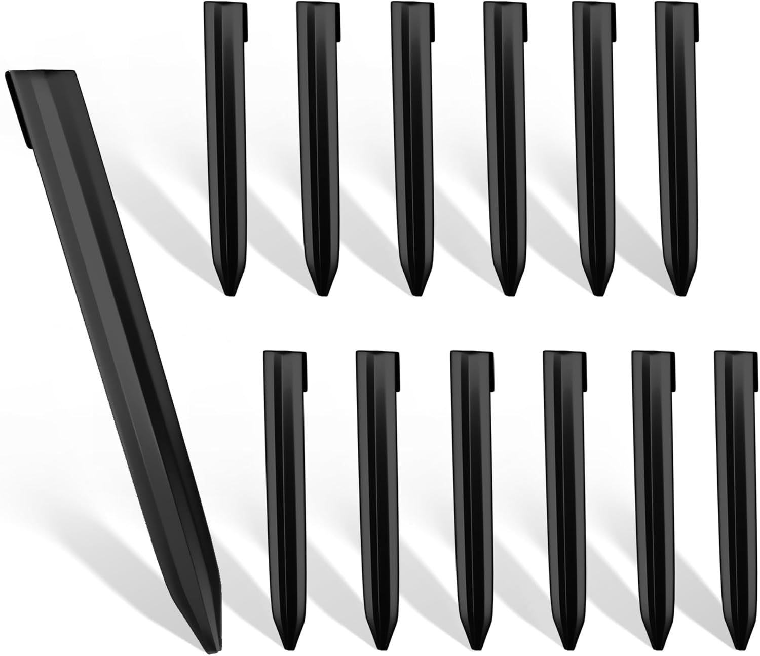 Worth Landscape Edging Stakes, 26Pcs 8Inch Corrugated Metal Garden Stakes Steel Bender Board Anchoring Spikes, Black