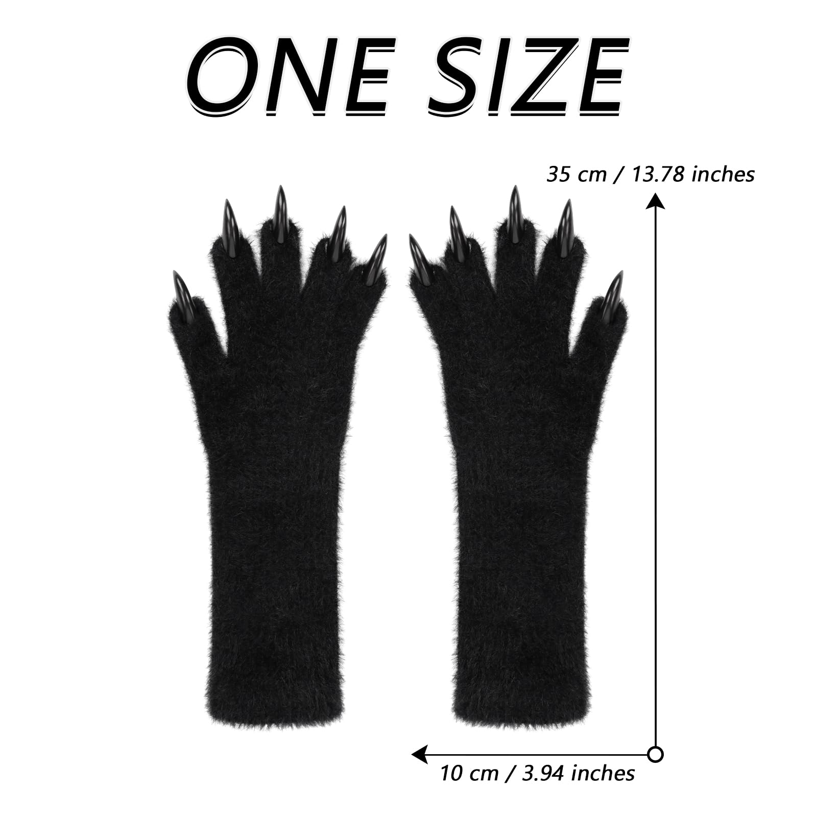 HAOAN Full Finger Paws Gloves Long Warm Mittens for Themed Events Parties Costume Accessories: Lightbrwon
