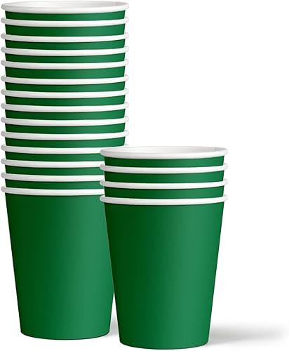 Miniatura 3 de Juego de suministros de fiesta de cumpleaños verde oscuro sólido, platos, servilletas, tazas, kit de vajilla para 16