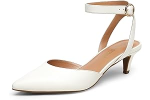 Classic White Low Heel Closed Toe Pumps