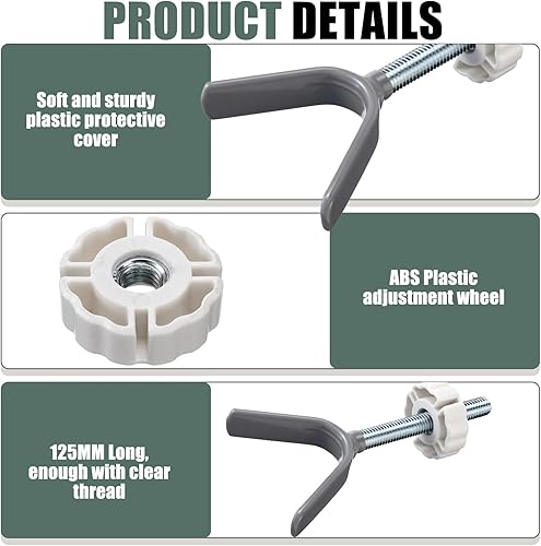 Miniatura 3 de Paquete de 4 adaptadores de barandilla para puerta de bebé, varillas de husillo Y M10 (0.394 pulgadas), tornillos de montaje en pared extra largos